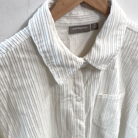 croft & barrow button down front Longsleeve cream corduroy Shirt/Jacket, XL, NEW - Picture 5 of 11